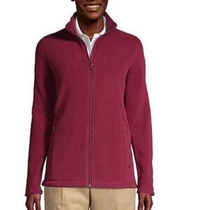 Lands' End Women's Fleece Jacket - Burgundy / Pink